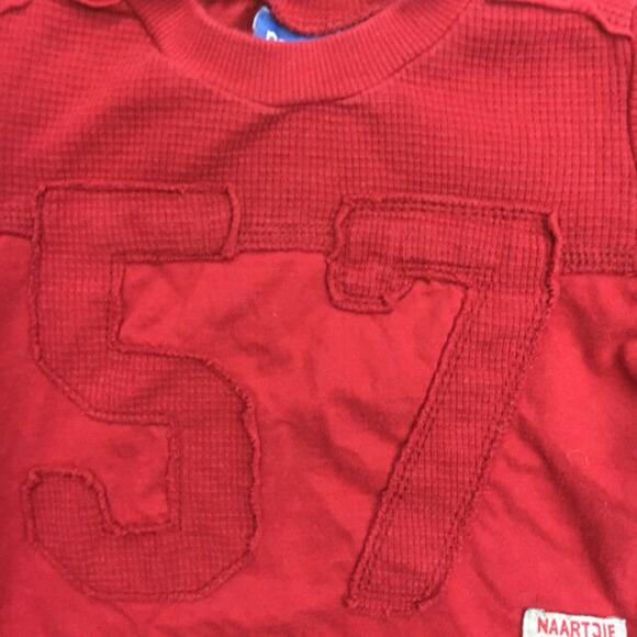 naartjie Boys Sweatshirt Size 3-6 Months Red 57 Top Thermal Layered Vintage Look - Picture 4 of 5